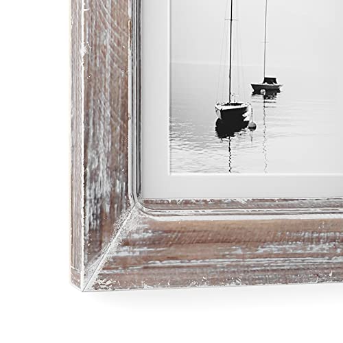 Barnyard Designs 4x6 or 5x7 Collage Picture Frames, 4 Photo Openings w/Mat for Multiple Pictures, Distressed Rustic Wood F...