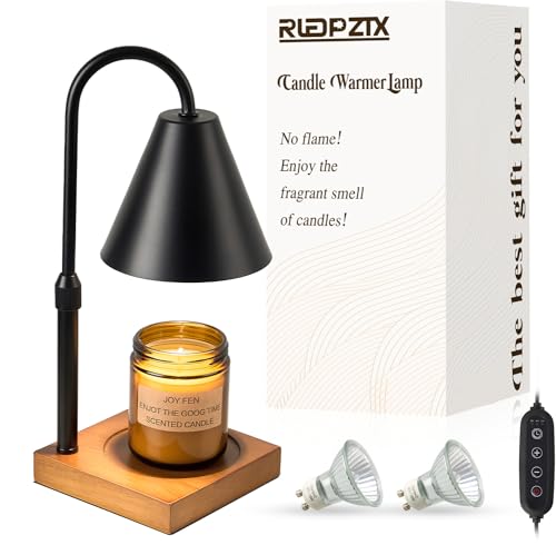 Electric Candle Warmer Lamp with Timer: Candle Warmer Lamp Adjustable Height for All Size Jar Candles, Dimmable Candle War...