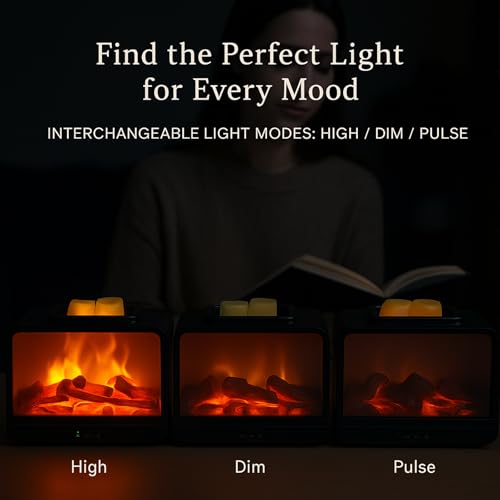 MeplLivs Dynamics Flame Fireplace Electric Wax Melt Warmer PTC Heating Plate Monochromatic Wax Burner Fragrance Wax Warmer...