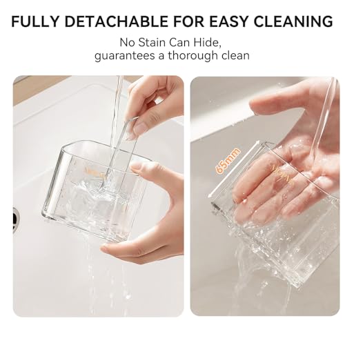 Toothbrush Holders with Drainage for Bathroom Countertop Organizer, 2 Slots Electric Toothbrush Holder Wall-Mount with Div...