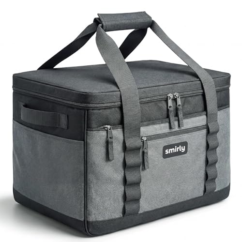 SMIRLY Cooler Bags Insulated – Collapsible Cooler, Portable Leakproof and Soft Sided - Large Foldable Ice Chest for Campin...