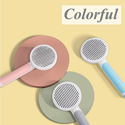 SimpleDot Self Cleaning Slicker Brush for Dogs and Cats, Pet Grooming Hair Brush, Removes Undercoat, Loose Hair, Mats, Tan...