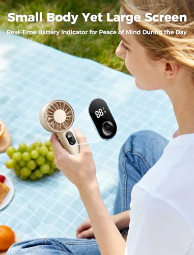 Aecooly Mighty Portable Fan, Powerful Handheld Fan, USB Rechargeable [10H Max Cooling Time], Mini Personal Battery Powere...