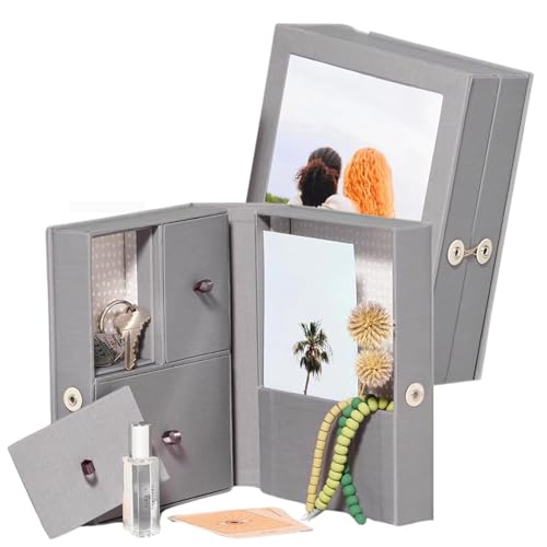 Savor Small Keepsake Box and Fabric Photo Frame - Memory Box for Wedding, Travel and Convocation - Keepsake Storage Box fo...
