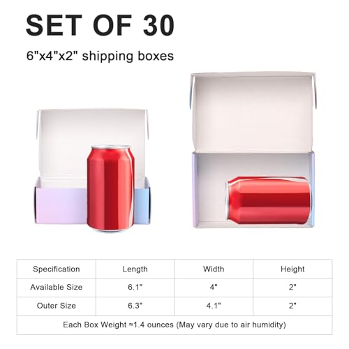 DERZIFUN 6x4x2 Inch Small Shipping Boxes for Small Business, 30 Pack Purple Mailing Boxes Corrugated Cardboard Mailer Gift...