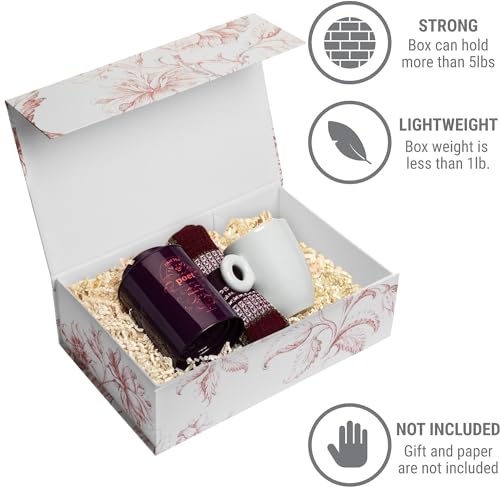 Sorarto Luxury Keepsake Gift Box | Pink Floral Decorative Boxes with Magnetic Lids for Presents, Wedding Memory Box, and B...