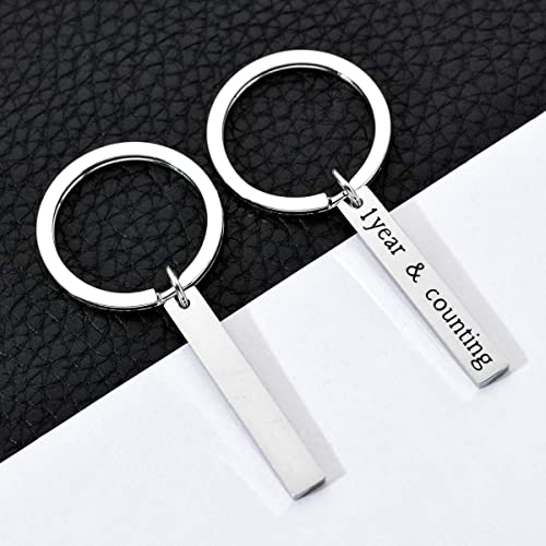 Miss Pink Anniversary Keychain Gifts for Husband Boyfriend, Wedding Anniversary Valentines Day Gift for Couple Husband Wife