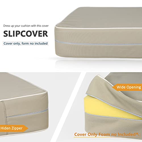 Porch Shield Outdoor Cushion Slipcovers Patio Chair Seat Cushion Covers Set 4 Waterproof Fade Resistant 19 x 19 x 4 inch, ...