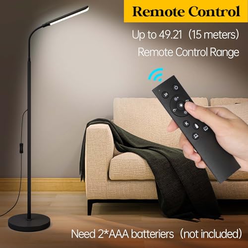 Aisutha LED Floor Lamp, 18W Super Bright Floor Lamp for Living Room, Adjustable Stepless Colors & Brightness Standing Lam...