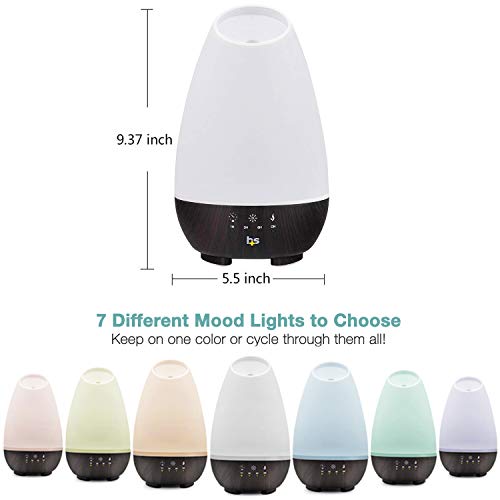 HealthSmart 500ML Essential Oil Diffuser for Large Rooms, Cool Mist Humidifier and Aromatherapy Diffuser, Adjustable Time...