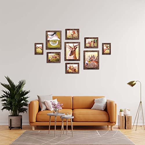 PETAFLOP 5x7 Picture Frame Set of 7, Rustic Frames Display 5 by 7 Inch Photo for Wall or Tabletop