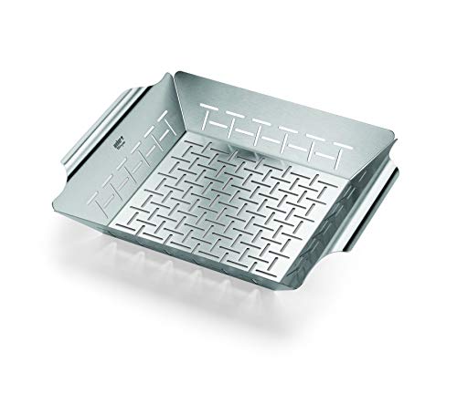 Weber Deluxe Grilling Basket – Stainless Steel Grill Basket for Vegetables, Seafood & Small Foods, Durable BBQ Cooking Acc...