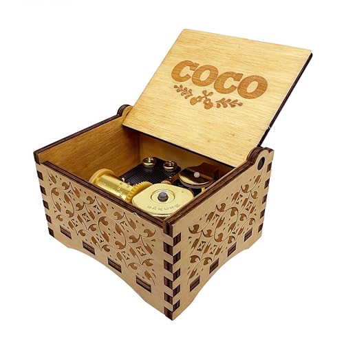 Teykst Remember Me Wood Music Box for Father's Day Birthday Anniversary, 18 Note Wind-up Wooden Engraved Musical Boxes Gif...