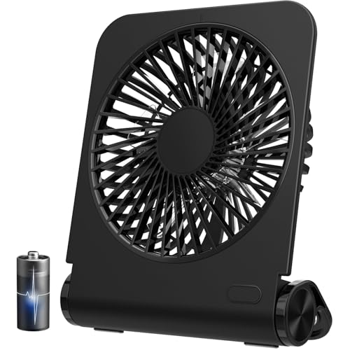 EasyAcc Small Desk Fan, Fan for Slumber Pod Rechargeable, 2000mAh Quiet Mini Desktop Fan Portable Rechargeable Fan for Cru...