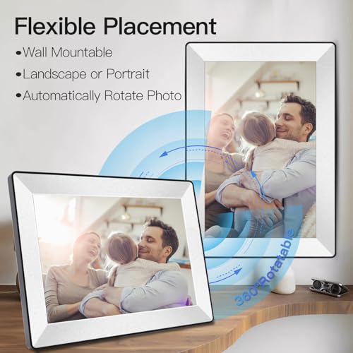 Frameo 10.1inch Digital Picture Frame WiFi Smart Digital Photo Frame 1280 * 800 IPS HD Touch Screen,16GB Memory Auto-Rotat...