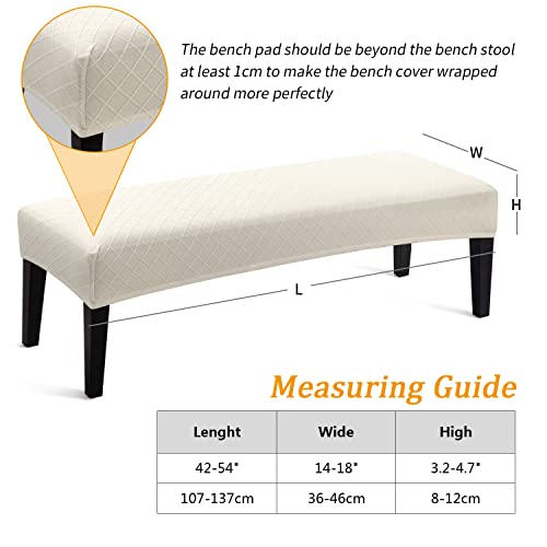 Fuloon Stretch Jacquard Dining Bench Cover - Anti-Dust Removable Bench Slipcover Washable Seat Cushion Protector for Bedro...
