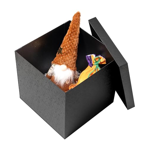 Mefleet Large Gift Box with Lid for Presents 12x12x12 Inches Extra Big Deep Square Black Boxes 1 Pack for Christmas, Birth...