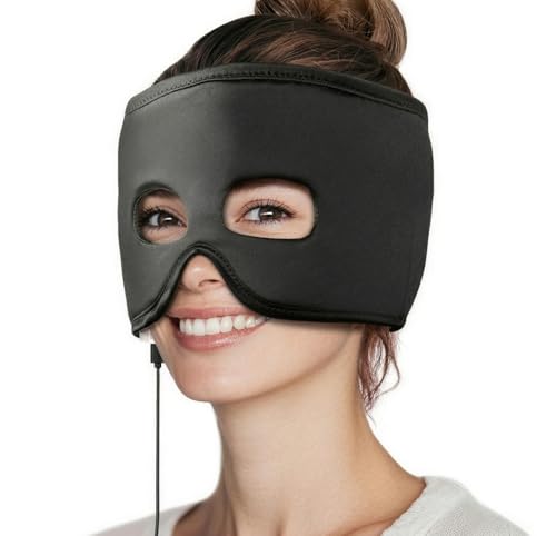 Thermorelief Sinus Mask, Heated Face Mask for Sinus Pressure, Migraine & Headache Relief, USB Corded Face Heating Pad with...
