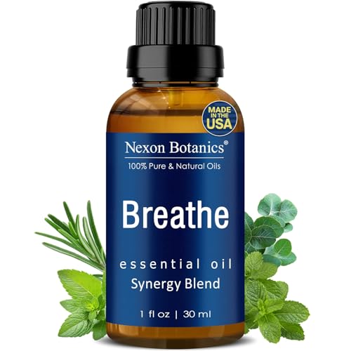 Breathe Essential Oil Blend 30 ml - Breath Sinus Relief with Menthol Oils - for Humidifiers, Diffusers, and Aromatherapy -...
