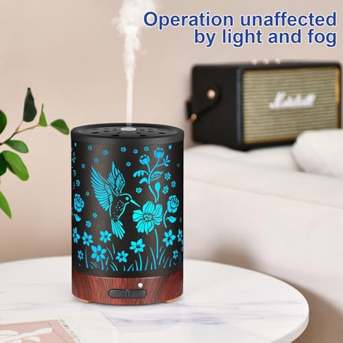 Essential Oil Diffuser- Aromatherapy Diffuser with7 Colors Light and Auto-Off for Women Metal Cool Mist Humidifier for Hom...