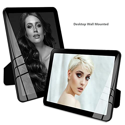 Bluesun 5x7picture frame, glass frame clear, hanging picture frame, Matted for wall and tabletop Decor (5x7, Black)