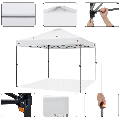 Yaheetech 10x10 Pop up Canopy Tent, Commercial 150D Silver Coated Fabric Outdoor Instant Tent w/Wheeled Bag, 4 Sandbags, 8...