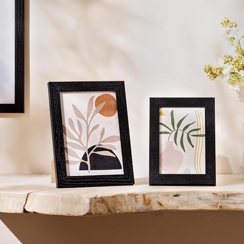 eletecpro 5x7 Picture Frames Set of 10 with Clear Acrylic Cover, Tabletop Decor, Displays 4x6 Photos with Mat or 5x7 Witho...