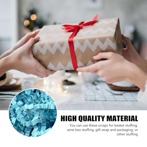 ZEBMOON 1 LB Blue Crinkle Cut Paper Shred Filler Great for Gift Wrapping, Basket Filling, Birthday, Wedding, Halloween, Th...
