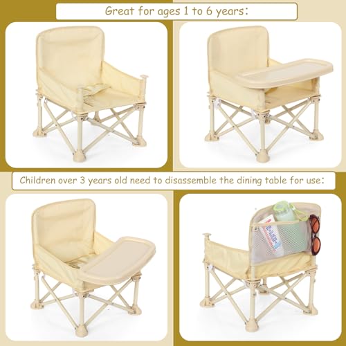 Mifoci Baby Outdoor Beach Chair with Umbrella Kids Travel Folding Seat with Tray Compact Portable Chair with Storage Bag, ...