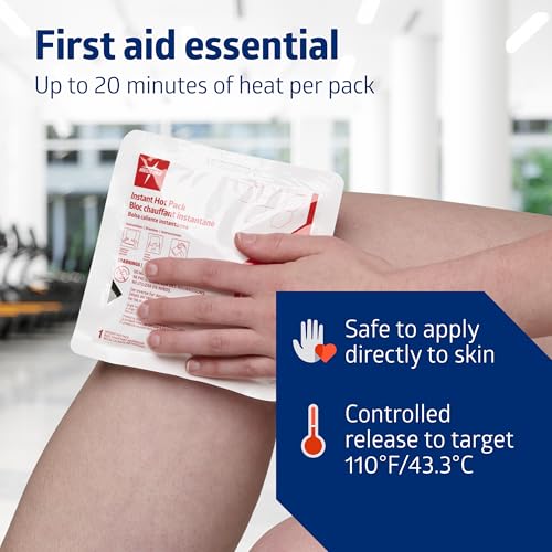Medline Instant Warm Pack, Disposable, 6" x 6", 24 per Pack, Heat Packs for Pain Relief, Muscle Soreness and Increased Blo...