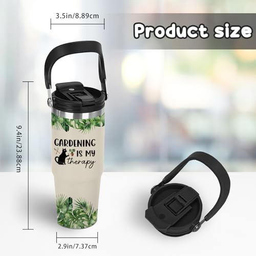xiiai Garden Gifts for Plant Lovers - 30oz Insulated Stainless Steel Tumbler with Handle, Cute Leak-Proof Water Bottle for...