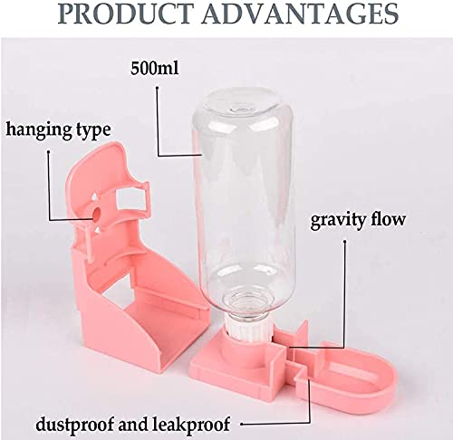 kathson 2PCS Rabbit Water Bottle, 17oz Hanging Water Fountain Automatic Dispenser No Leak WaterFeeder for Bunny Chinchilla...