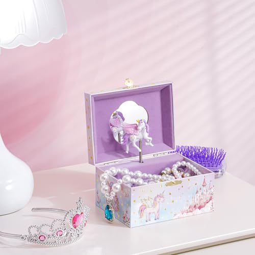 ProCase Unicorn Jewelry Box for Girls, Kids Musical Jewelry Boxes with Spinning Unicorn Doll, Birthday Christmas Gifts for...