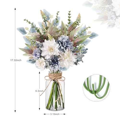 Fake Flowers in Vase Artificial Flowers Coffee Table Decor, Faux Flowers in Vase, Flower Arrangements Artificial Plants Si...