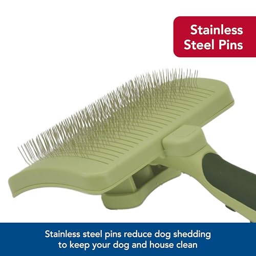 Coastal Pet Safari Dog Self-Cleaning Slicker Brush - Dog Deshedding Brush - Prevents Mats and Tangled Hair - For Dogs with...