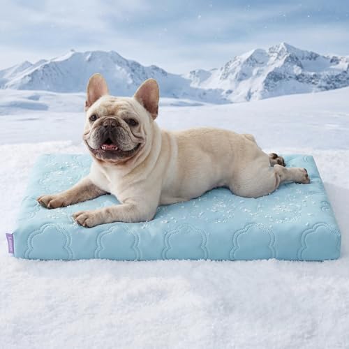 LE SURE Cooling Dog Bed Medium Size Dog, Q-Max>0.5 Cooling Mat with Removable Washable Cover, Breathable Orthopedic Egg Cr...