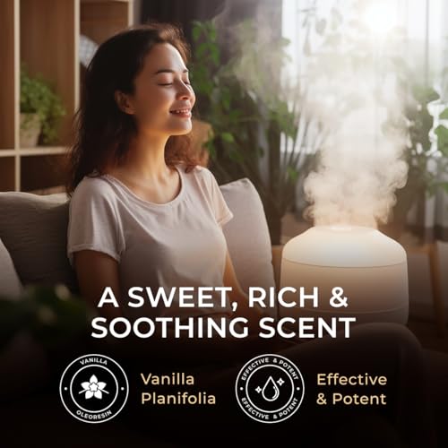 100% Pure Vanilla Essential Oil - 0.34 Fl Oz - Vanilla Oil for Hair, Skin, Diffuser, Aromatherapy & DIY Candle Making Scent