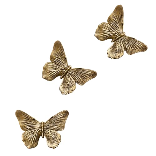 GUSFREUD 3D Butterfly Wall Decor Set – Resin Wall Decorations for Living Room, Bedroom and Gallery Walls - Antique Copper...