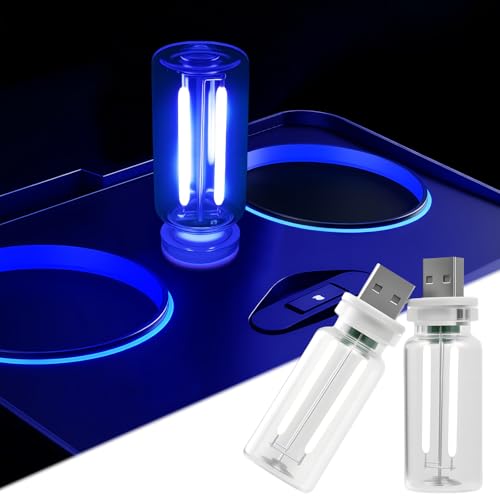 2 PCS Car USB Night Light Bulb, Touch Dimmable Car Interior Ambient Lights, Portable Mini USB Retro Glass Bottle Lamp Deco...