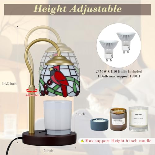 XIFEINIU Candle Warmer Lamp with Timer Dimmer, Adjustable Height Candle Warmer for Jar Candles, Birthday Gifts for Women N...