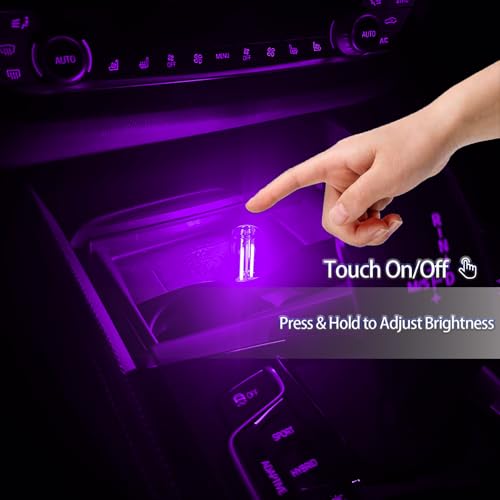 USB LED Night Light 4 Pack, RGB Glass Ambient Lights with Touch Control & Dimmable Brightness, Mini Plug in USB Lamp for C...