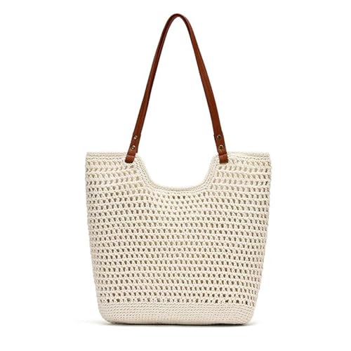 Bototack Crochet Beach Bag for Women - Summer Mesh Beach Tote Bag Boho Woven Purse Shoulder Handbags for Vacation Travel