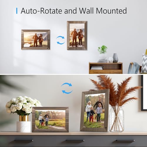 Canupdog 10.1 WiFi Digital Picture Frame, IPS Touch Screen Smart Cloud Digital Photo Frame with 16GB Storage, Wall Mountab...