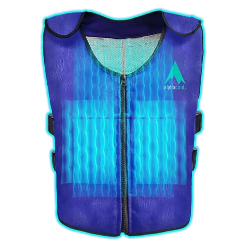 Alphacool Ice Vest for Men and Women Adjustable Cooling Vest with Ice Packs Khaki One Size