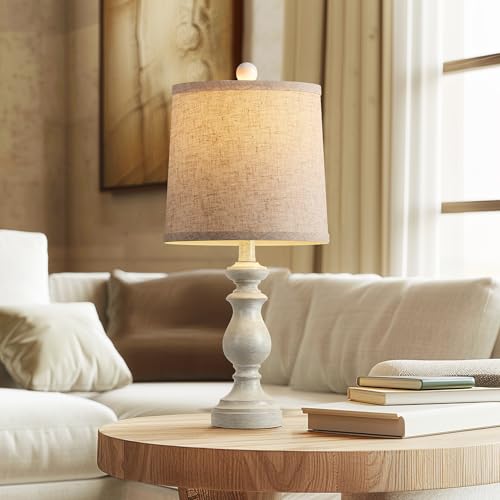 PARTPHONER Traditional Table Lamp Set of 2, Rustic Farmhouse Table Lamps for Living Room Bedroom, 22" Bedside Desk Lamps V...