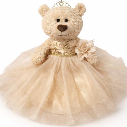 KINNEX COLLECTIONS SINCE 1997 Large 20” Quinceañera Teddy Bear Centerpiece – Elegant Dress, Oversized Keepsake Gift for 15...