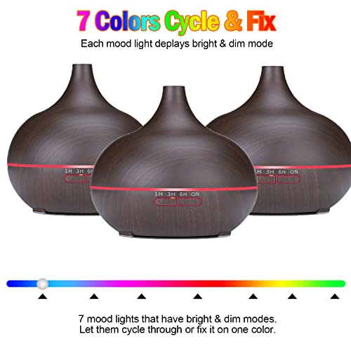 Diffusers for Essential Oils Large Room 550ml Aroma Diffuser for Home, Ultra Quiet Aromatherapy Essential Oil Diffuser, Ul...