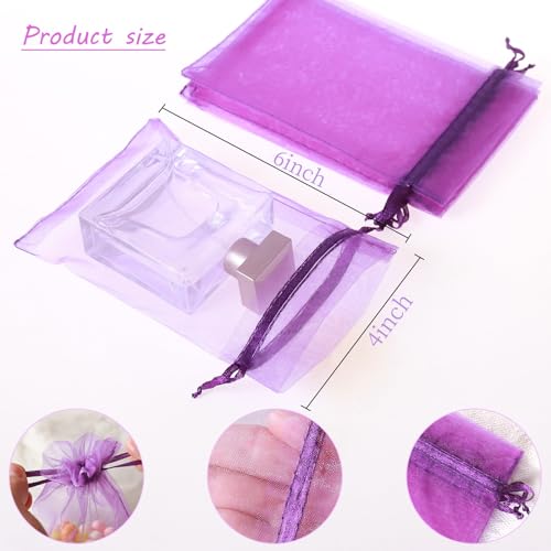 Hopttreely 50PCS Organza Wedding Favor Bags, 4x6 inches Jewelry Gift Bags with Drawstring for Party, Festival, Makeup (Mix...
