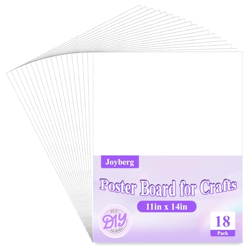 Joyberg 18Pack Poster Board, 11in x 14in White Poster Boards, Posterboard, Poster Board Paper for Crafts, DIY, Drawing