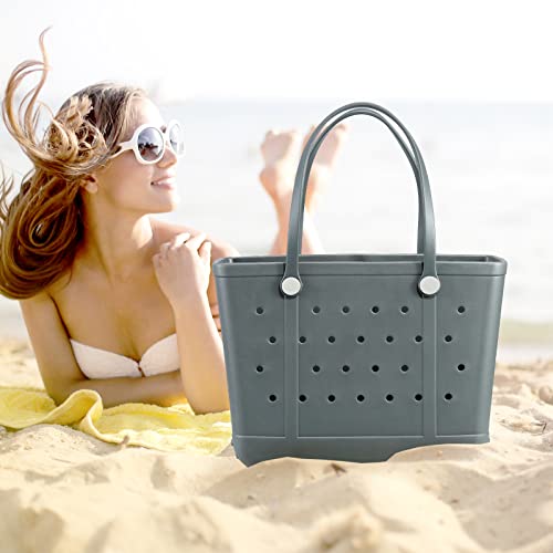 Juyeesm X Large Beach Bag, Oversized Rubber Beach Bag, Washable Open Tote Bag Durable Tote Travel Bags